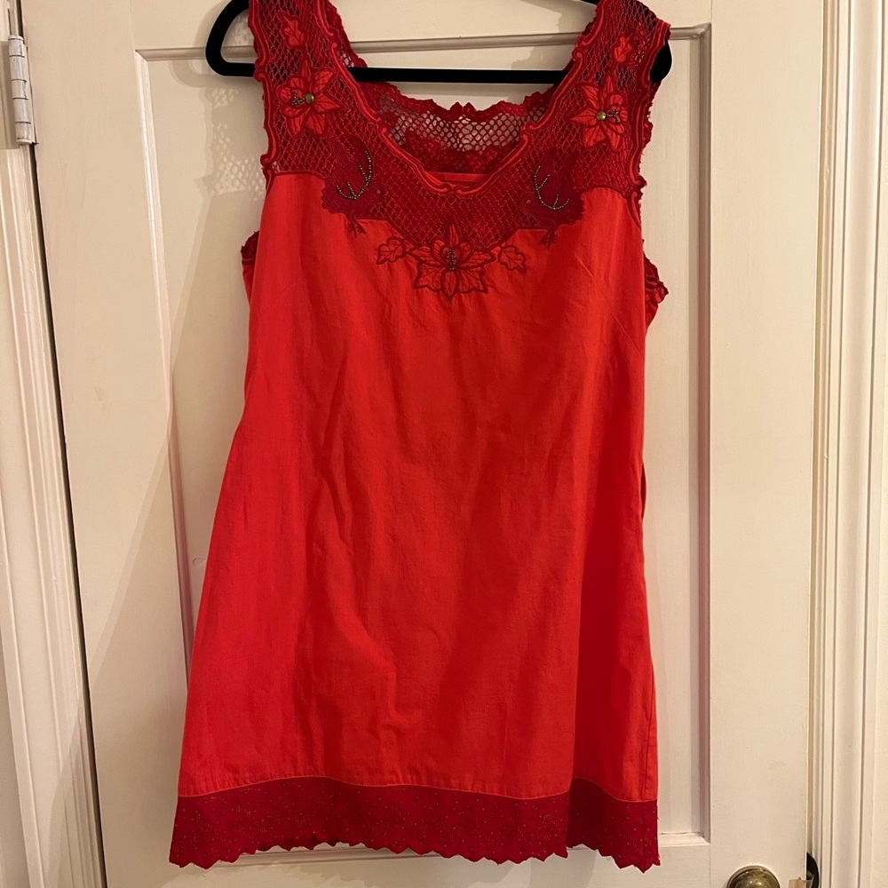 Free People Red Lace Dress